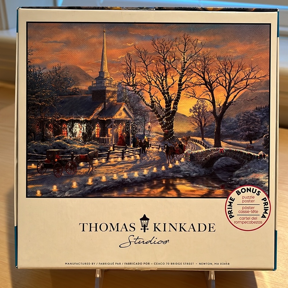 NIB Thomas Kinkade Studios Holiday Evening Sleigh Ride 1000 Piece Puzzle, Ceaco - Picture 2 of 5